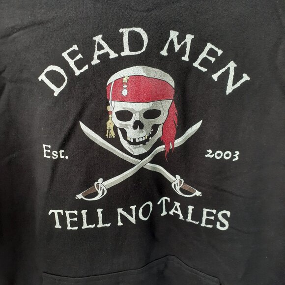 New Small Dead Men Tell No Tales Crossbones Black Pullover Hoodie - Picture 2 of 7